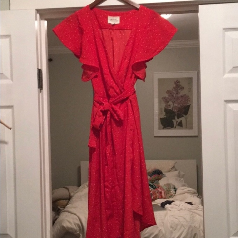 Anthropologie Red Dress size S